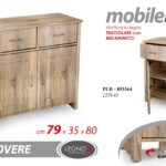 MOBILE ARMADIO BASSO SALOTTO CUCINA BAGNO 2 CASSETTI 2 ANTE ROVERE 80*79*35 cm