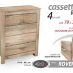 Cassettiera MODERNA 4 CASSETTI CAMERA UFFICIO SALOTTO ROVERE LEGNO 102*79*38