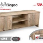 MOBILE PORTA TV TAVOLO TELEVISORE BASSO SALOTTO ROVERE SBIANCATO 130*39*H48