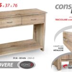 CONSOLLE 2 CASSETTI TAVOLO SALOTTO INGRESSO CORRIDOIO ROVERE LEGNO 95*37*H76CM