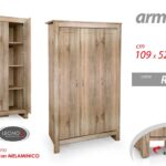 ARMADIO 3 ANTE battenti Guardaroba moderno Appendiabiti ROVERE LEGNO 109*52*H180