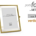 CORNICE PORTA FOTO DA TAVOLO VERTICALE METALLO COLOR ORO STILE MODERNO 15*20 CM