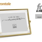 CORNICE PORTA FOTO DA TAVOLO ORIZZONTALE METALLO COLOR ORO STILE MODERNO 18*13CM