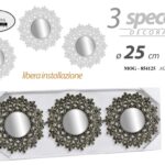 3 SPECCHI DA PARETE CLASSICO MODERNO ACRILICO SPECCHIO COLOR ASSORTITI 25 cm