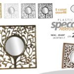 SPECCHIO ALBERO DELLA VITA PARETE MURO MODERNO CORNICE COLORI ASSORTITI 25*25 cm