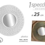 SPECCHIO TONDO DECORATO MURO MODERNO CORNICE COLORI ASSORTITI 25*25 cm