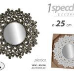 SPECCHIO FIORI MURO MODERNO CORNICE BIANCO BRONZO ANTICATO ASSORTITI 25*25 cm