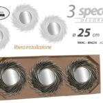 3 SPECCHI DA PARETE CLASSICO MODERNO ACRILICO SPECCHIO ASSORTITI VORTICE 25 cm