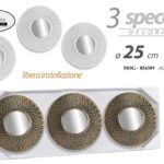 3 SPECCHI DA PARETE CLASSICO MODERNO ACRILICO SPECCHIO CHIC BIANCO RAME 25cm