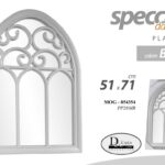SPECCHIO DA PARETE FINTA FINESTRA SEMI OVALE CLASSICO MODERNO ACRILICO 71*51cm