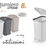 PATTUMIERA A PEDALE BAGNO SPAZZATURA MODERNA CASA UFFICIO NEGOZIO 8 LITRI 31 cm
