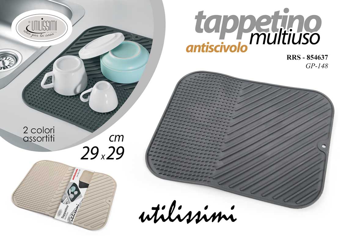 8025569854637 Tappetino colapiatti scolapiatti protezione salva lavello silicone ass 29x29 cm - immagine 1