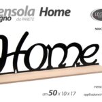 MENSOLA HOME DA PARETE MURO METALLO NERO LEGNO SCAFFALE LIBRERIA L50*P10*H17