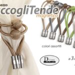 RACCOGLITENDA MAGNETICO CALAMITA FERMA REGGI TENDA TESSUTO METALLO ASS. 3*46