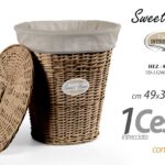 CESTA VIMINI 55cm OVALE Portabiancheria BAGNO SALOTTO CONTENITORE MARRONE