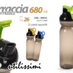 BORRACCIA BOTTIGLIA ACQUA SPORT PALESTRA VIAGGIO PLASTICA ANTISCIVOLO ASS 680 ML