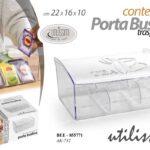 Scatola porta bustine te tisane cialde contenitore plastica trasparente 22*16*10
