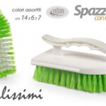 Spazzola bucato con manico pulizia panni tessuti plastica casa bagno ass 14x7x6