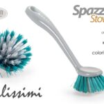 Spazzola stoviglie piatti cucina lavaggio manuale plastica resistente ass 22 cm