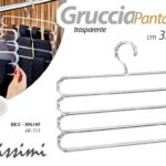 Gruccia pantaloni multipla salvaspazio armadio plastica trasparente 35x25 cm