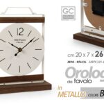 OROLOGIO DA TAVOLO BIANCO ELEGANTE METALLO LEGNO CLASSICO MODERNO 20*7*H26 cm