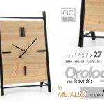Orologio Tavolo APPOGGIO Comodino Moderno Vintage LEGNO Metallo QUADRO 27*17cm