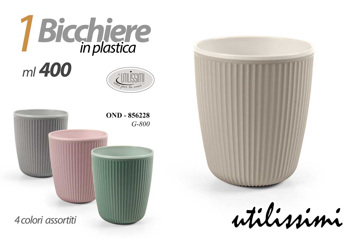 8025569856228 Bicchiere acqua bibite party giardino feste buffet plastica moderna color 11 cm - immagine 1