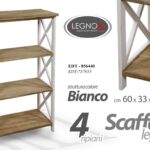 Scaffale BAGNO 4 Ripiani Libreria Design Casa Ufficio BIANCO MARRONE 60*33*105CM