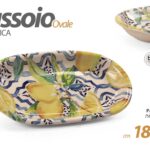 Vassoio piatto ciotola ovale buffet stil sicilia limoni blu ceramica ass 18*11