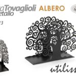Portatovaglioli Porta tovaglioli moderno tavola metallo nero albero vita 15*6*13