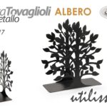 Portatovaglioli Porta tovaglioli moderno tavola metallo nero albero vita 15*6*17