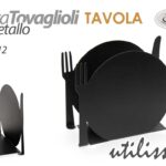 Portatovaglioli Porta tovaglioli moderno tavola metallo nero pranzo 15x12x6 cm