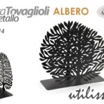 Portatovaglioli Porta tovaglioli moderno tavola metallo nero albero vita 15x14x6