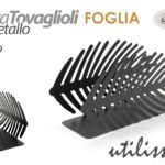 Portatovaglioli Porta tovaglioli moderno tavola metallo nero foglia 17*6*9 cm