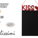 LAVAGNA LAVAGNETTA KISS BACIO MEMO SPESA PARETE MURO NEGOZIO PIZZERIA 35*21