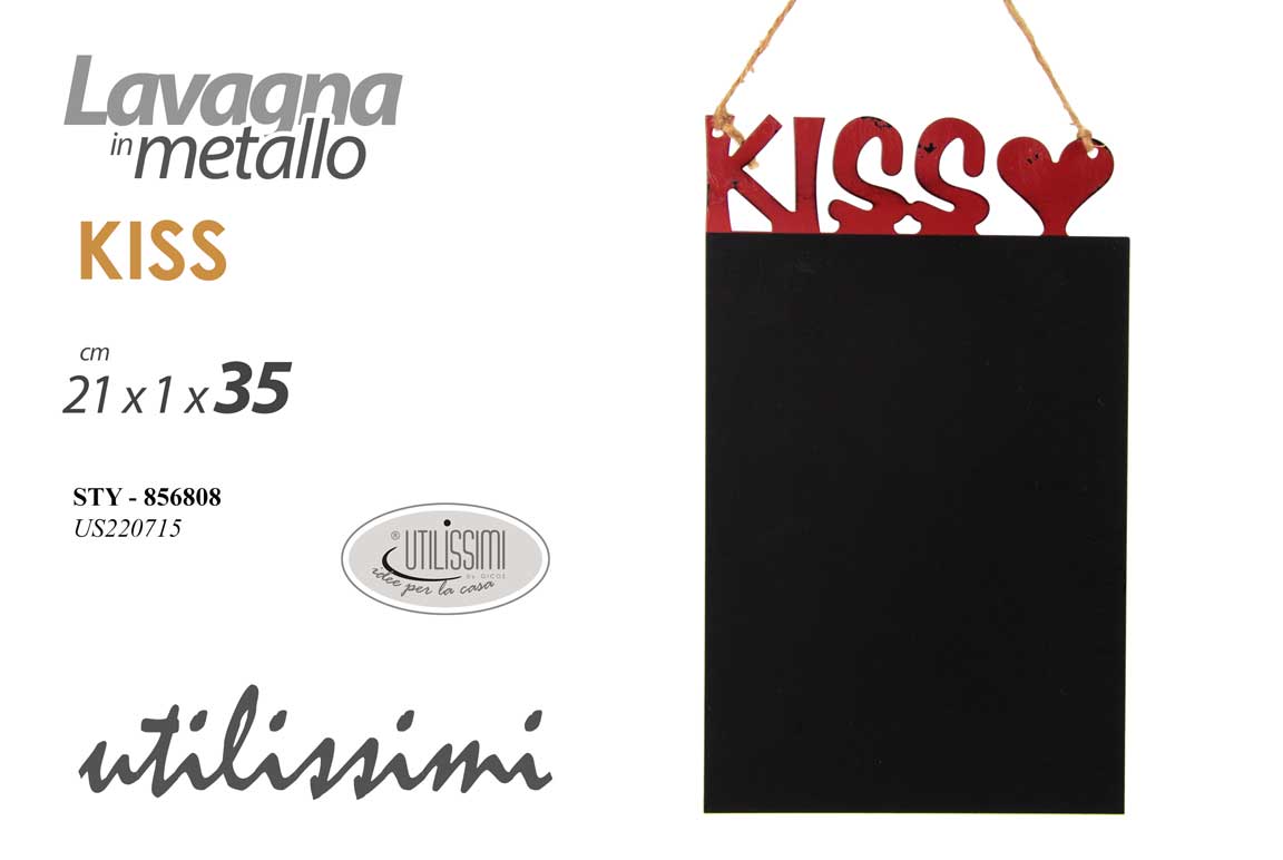 8025569856808 LAVAGNA LAVAGNETTA KISS BACIO MEMO SPESA PARETE MURO NEGOZIO PIZZERIA 35*21 - immagine 1