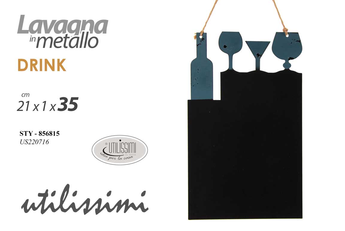 8025569856815 LAVAGNA LAVAGNETTA PARETE DRINK BEVANDE BIBITE MEMO PUB NEGOZIO PIZZERIA 35*21cm - immagine 1