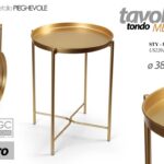 TAVOLINO TAVOLO VASSOIO METALLO DIVANO SALOTTO GIARDINO MODERNO PIEGHEVOLE 51 cm