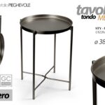 TAVOLINO TAVOLO VASSOIO METALLO DIVANO SALOTTO GIARDINO MODERNO PIEGHEVOLE 51*38
