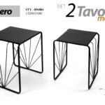 SET 2 TAVOLINI TAVOLO METALLO DIVANO SALOTTO CAFFè MODERNO CLASSICO H42/39 cm