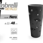 PORTAOMBRELLI TONDO METALLO Design CASA STUDIO MODERNO Salvagoccia NERO 48*22