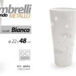 PORTAOMBRELLI TONDO METALLO Design CASA STUDIO MODERNO Salvagoccia BIANCO 48*22