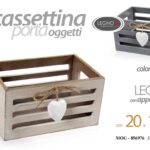 CASSETTA CASSETTINA CUORE PORTA OGGETTI LEGNO CONTENITORE CESTINO COLOR 20*13*9