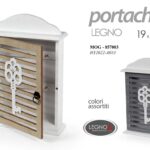 Bacheca armadietto portachiavi parete muro bacheca traforata legno 28x19x6 cm