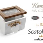 SCATOLINA SCATOLA CUORE THE CAFFè PORTA OGGETTI BIANCA MARRONE SHABBY CHIC 10*9