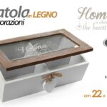 COFANETTO CUORE PENDENTE SCATOLA PORTA BUSTINE THE TE TISANE TEA CIALDE 22*13*7