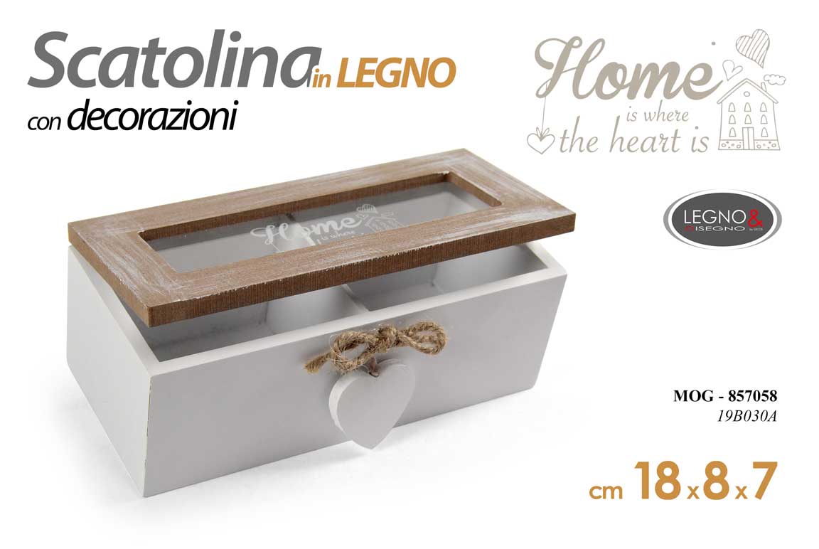 8025569857058 SCATOLA PORTA BUSTINE THE TE TISANE TEA CUORE CIALDE SCATOLINA COFANETTO 18*8*7 - immagine 1