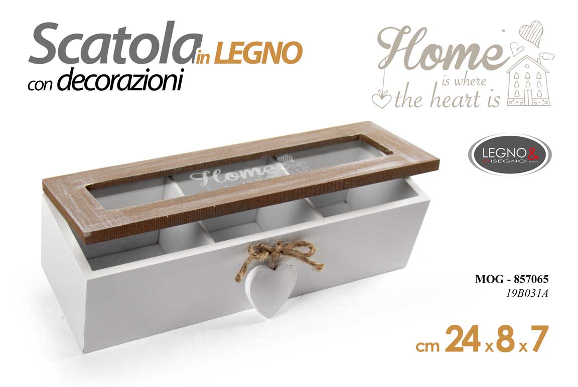 8025569857065 SCATOLA PORTA BUSTINE THE Tè TE CIALDE SCATOLINA COFANETTO CONTENITORE 24*8*7CM - immagine 1