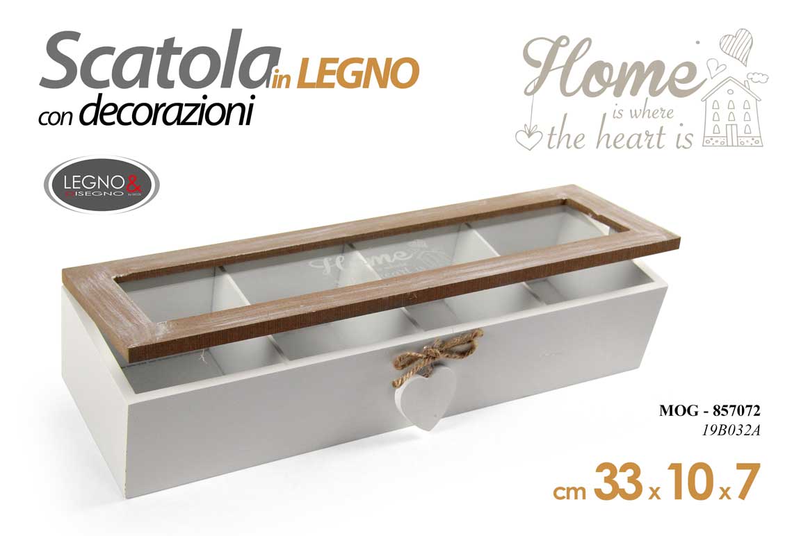 8025569857072 COFANETTO SCATOLA CUORE PORTA BUSTINE THE TE TISANE TEA CIALDE SCATOLINA 33*10*7 - immagine 1