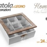 COFANETTO CUORE SCATOLA PORTA BUSTINE OGGETTI THE TE TEA TISANE CIALDE 24*24*9CM